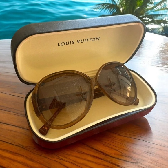 LOUIS VUITTON Sunglasses Z0283E Gold Gradation Brown Glitter Ladies - Picture 1 of 6